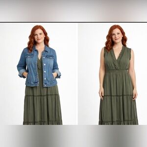 Christina Olive Green Maxi Dress